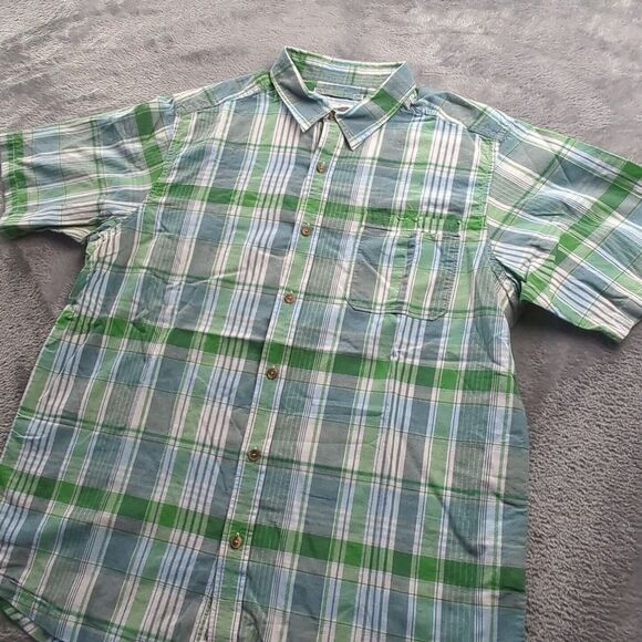 Mountain Khakis Shirt Mens Medium Green Plaid Button Up Hiking Outdoors‎ Men - Picture 3 of 12
